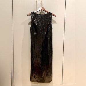 black sequin dress